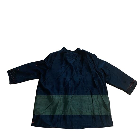 Ulla Popken Vintage Beaded Silk Jacket 24 26 Button Front Art to Wear Boho - Picture 7 of 15